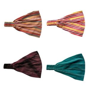 Handwoven Cotton Headband For Women, Stripe Hair Wrap, Yoga Headband, Hairband